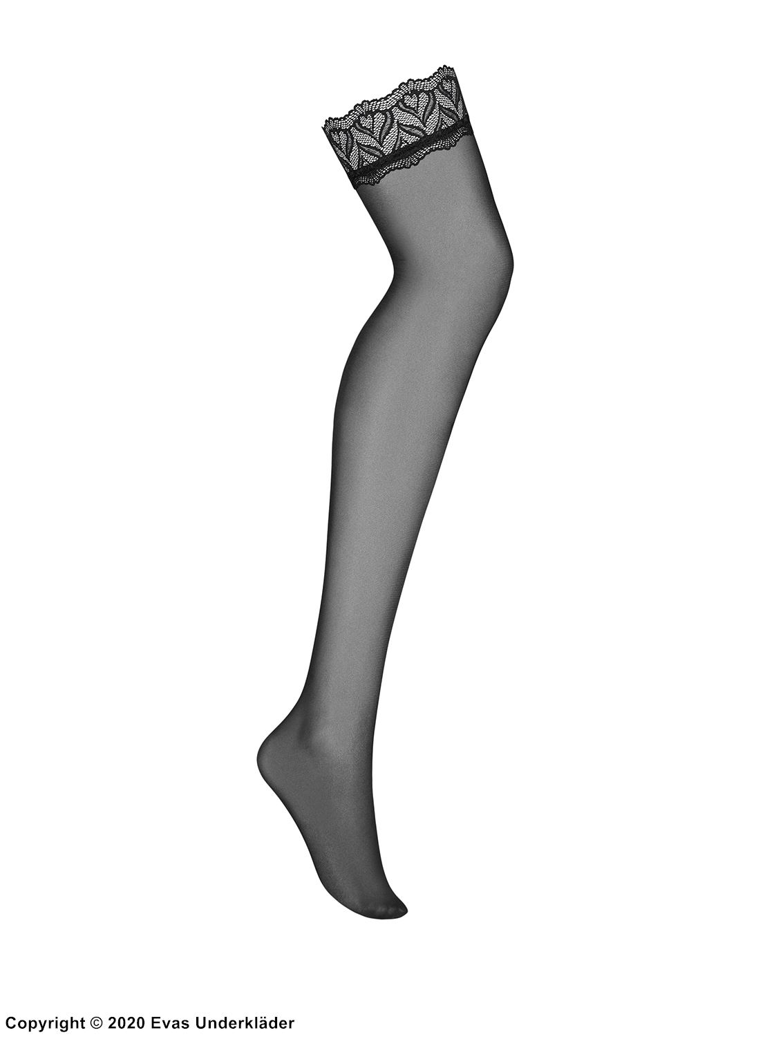 Thigh high stockings, lace trim